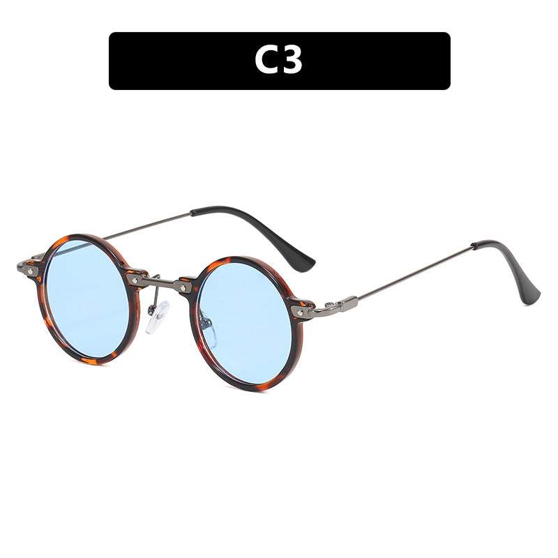 Damen moteriktig rund solbrille med stilig metallramme og polarisert glass Skanto
