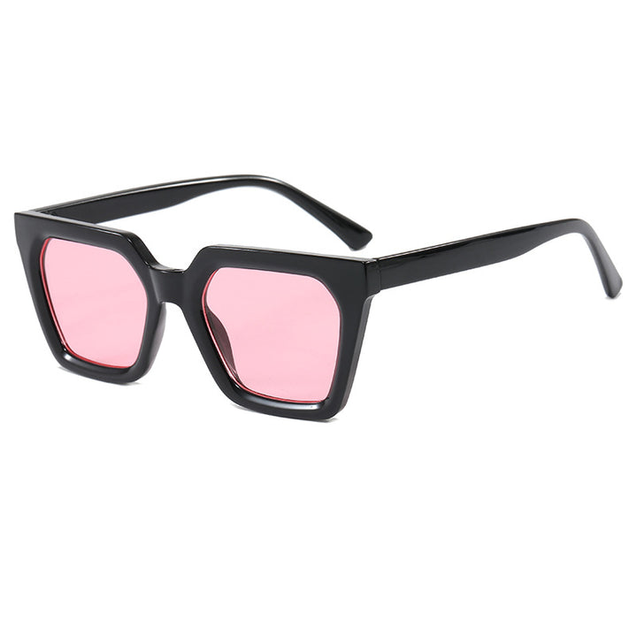 Dame moderne designer-solbrille med transparent ramme Skanto
