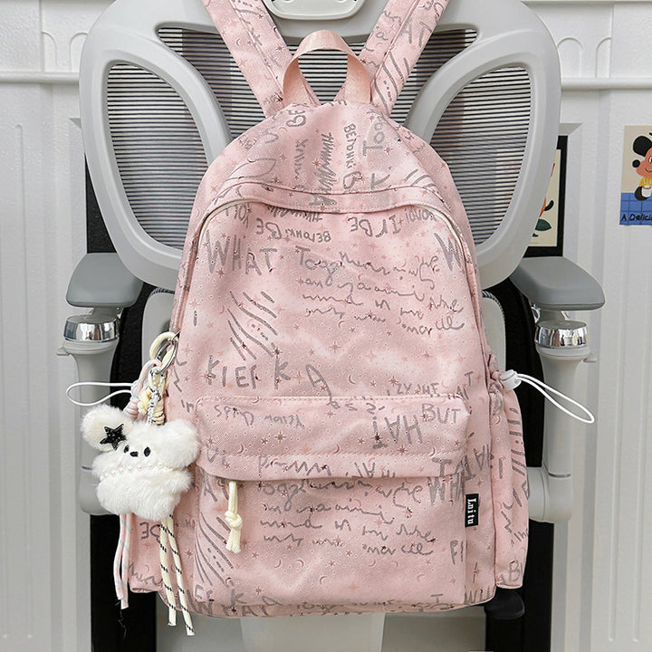 Trendy Script Print Ryggsekk Skanto