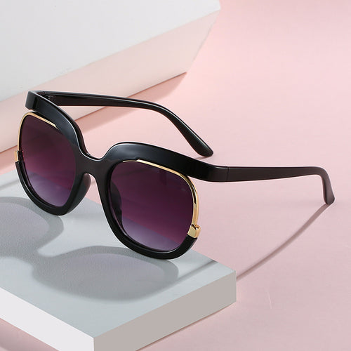 Dame Overdimensjonert Solbrille med elegant Skildpadde-design Skanto