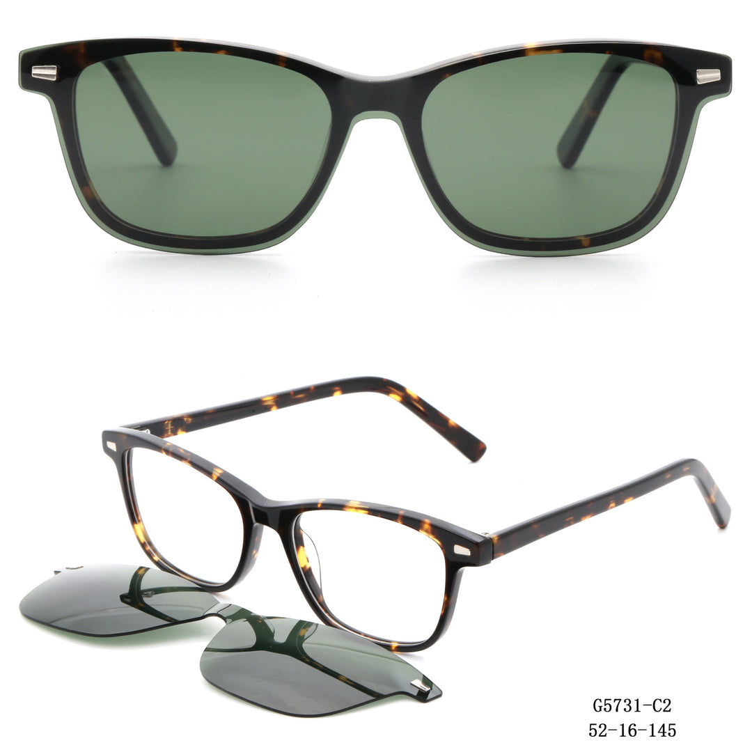 Dame moteriktig kvadratisk solbrille med avtakbare linser Skanto