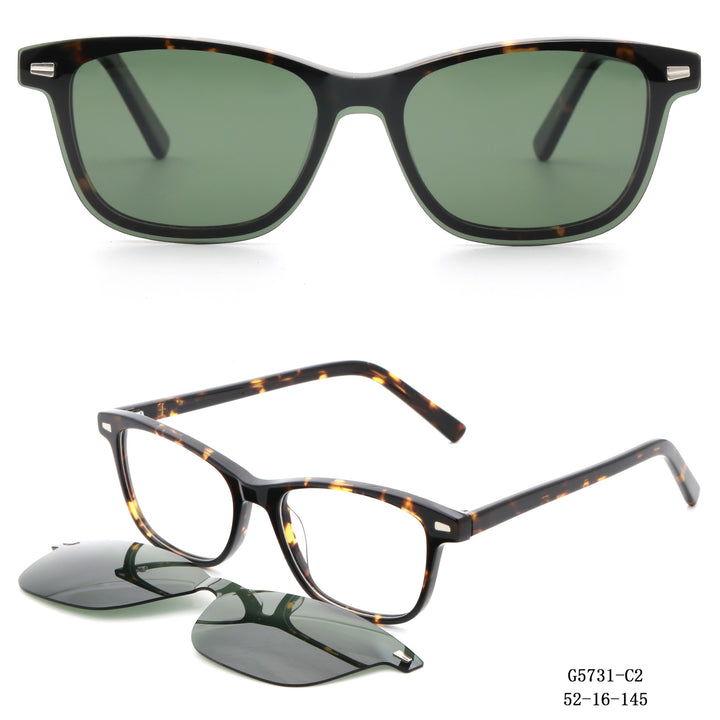 Dame moteriktig kvadratisk solbrille med avtakbare linser Skanto