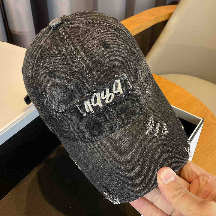 Kvinnens Slitte Denim Caps Skanto
