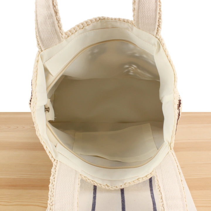 Hand-knotted tote bag with floral design Skanto