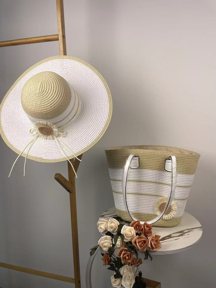 Elegant Strandveske med tilhørende solhatt Skanto