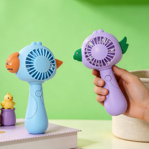 Kvinnenes bærbare håndfan i leken fugledesign Skanto