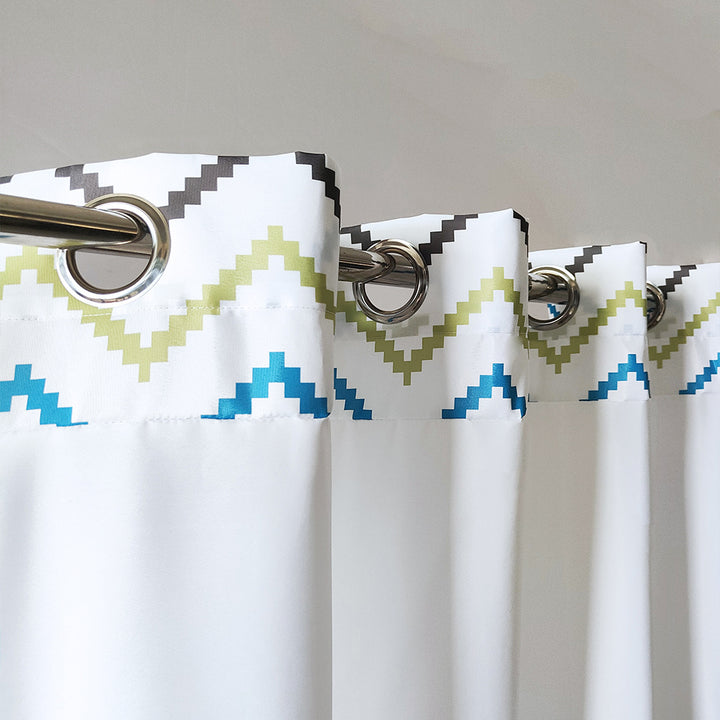 Geometrisk Zigzag Print Dusjforheng Skanto