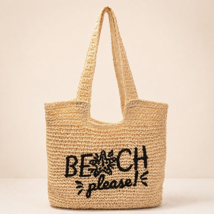 Strandveske med brodert tekst Skanto