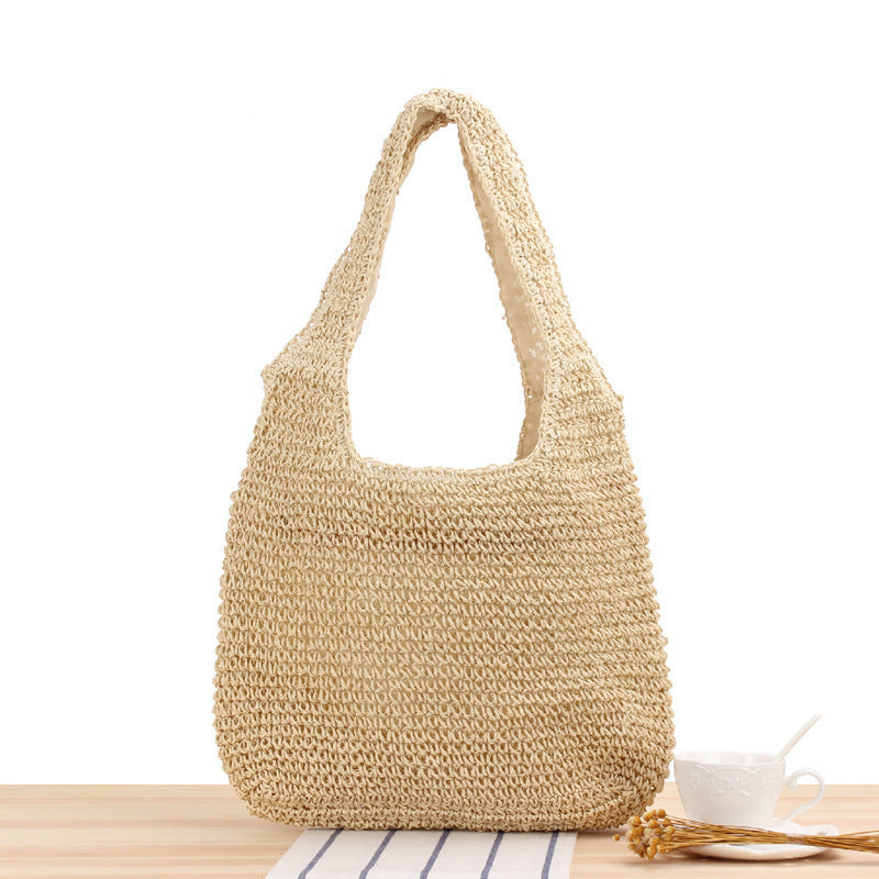 Handwoven tote bag in natural material Skanto