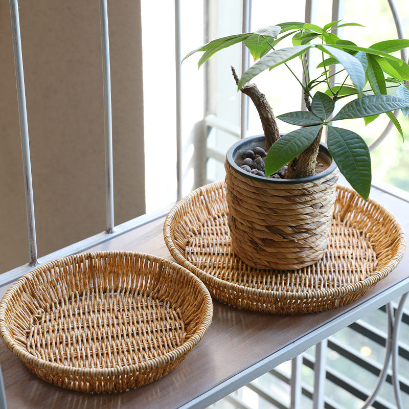 Unisex Rundkurv fra håndvevet Rattan Skanto