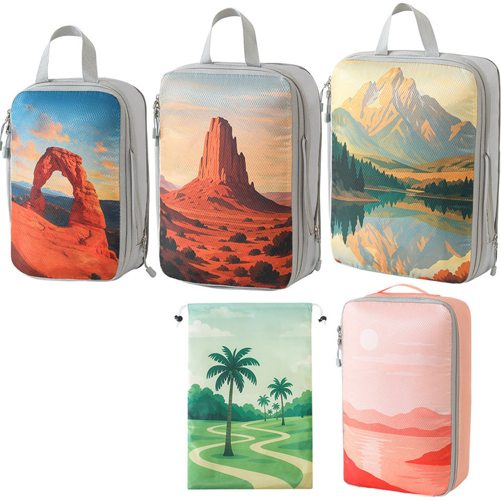 Set of Travel Organizers with Unique Nature Prints Skanto