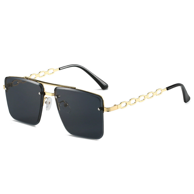 Dame Kvadratisk Solbrille med elegant Kjede Struktur Skanto