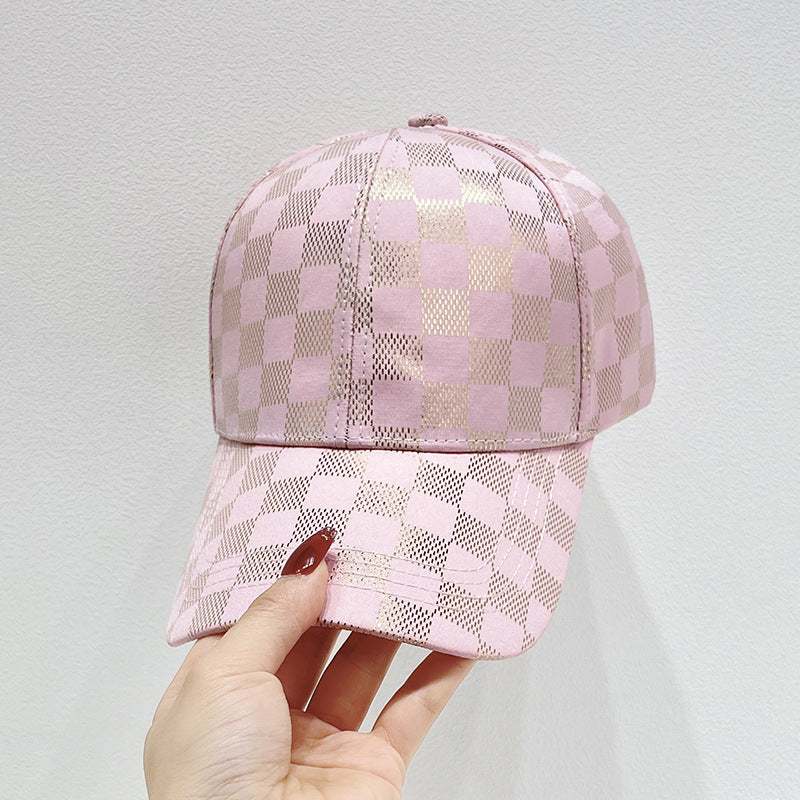 Kvinners Nett Sjekket Baseball Caps Skanto