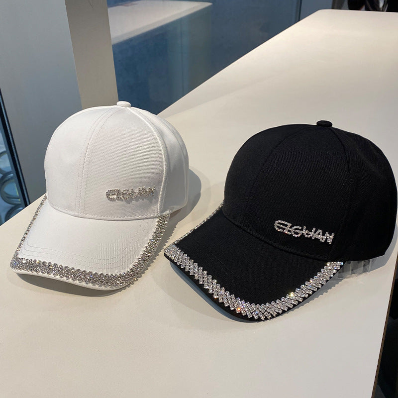 Kvinnenes glitrende rhinestone-trimmet baseballcap Skanto