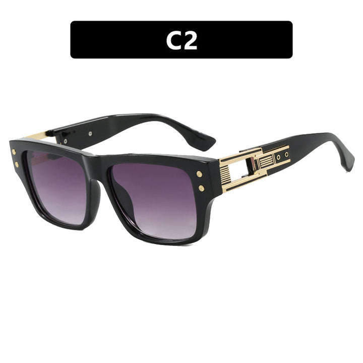Dame moterik kvadratisk solbrille med elegant gyllen dekorasjon Skanto