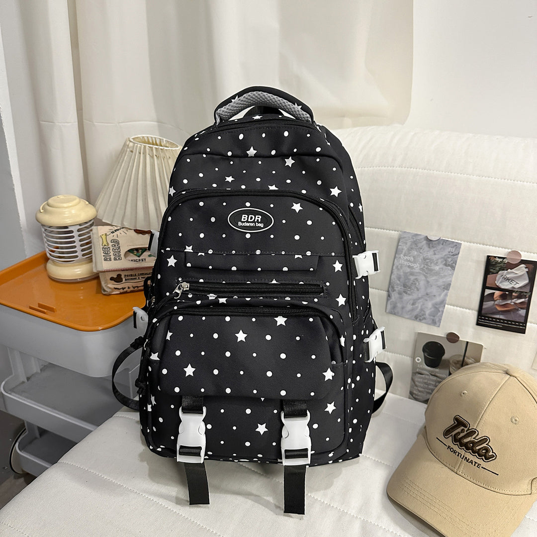Stjernemønstret Multi-Compartment Ryggsekk Skanto