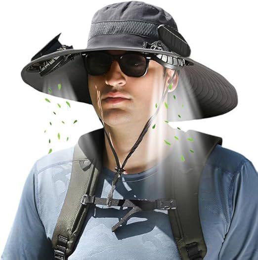 Utendørs solhatt med bred brem, integrert ventilasjon, UV-beskyttelse og hakebånd Skanto