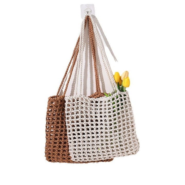 Handmade Cotton Bag with Decorative Net Design Skanto