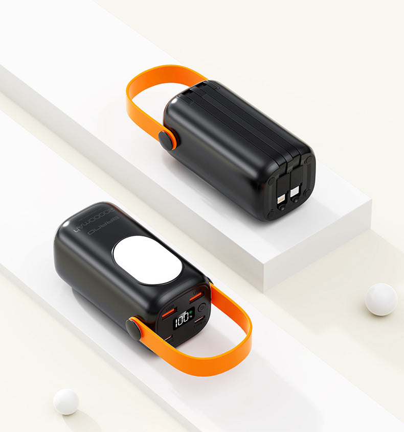 Bærbar powerbank med integrert bærehåndtak og digital ladeindikator Skanto
