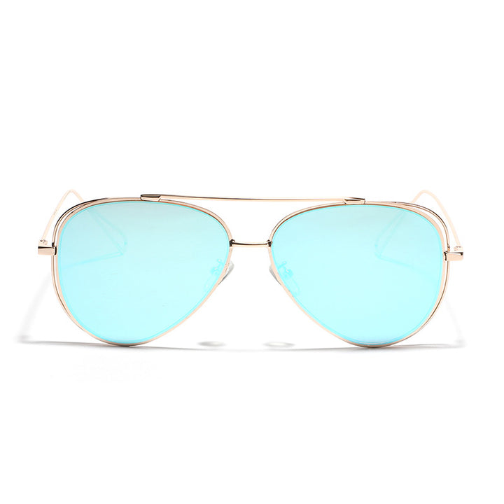 Dame Retro-flyger solbrille med sølvfarget metallramme og speilglass Skanto