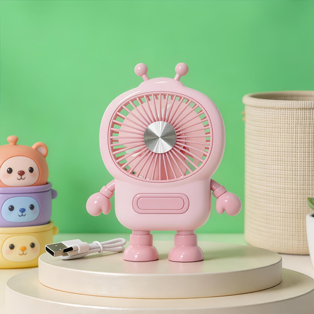 Kvinnors bärbara mini-fläkt i kreativ robotdesign Skanto