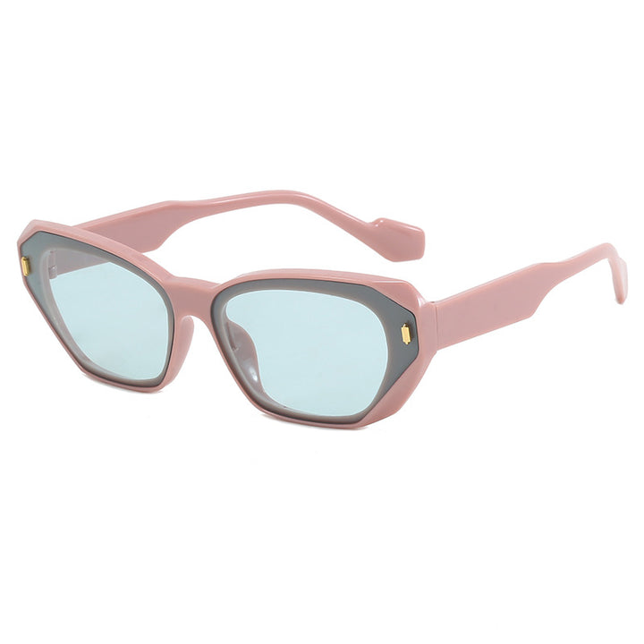 Dame geometrisk designer solbrille med markant ramme Skanto