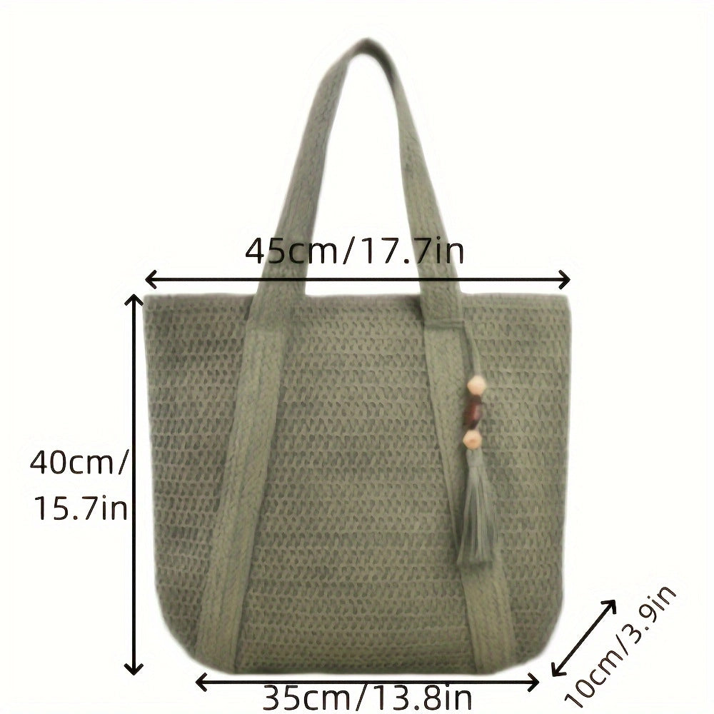 Makramee Tote med Flettet Design Skanto