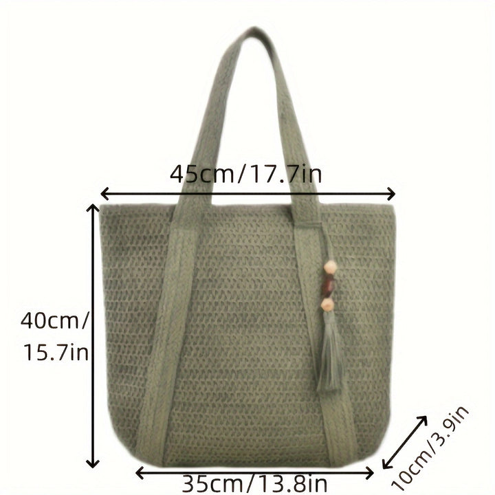 Makramee Tote med Flettet Design Skanto