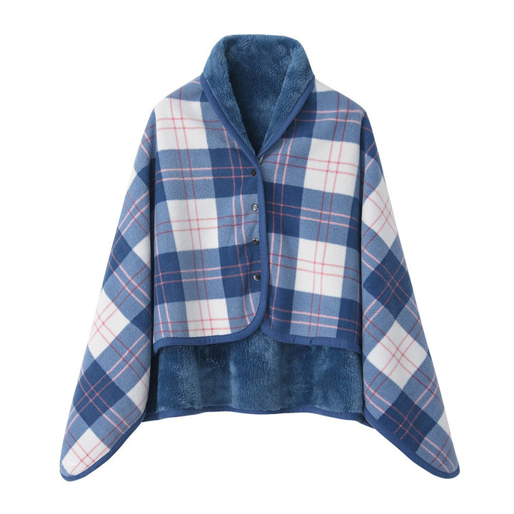 Damer elegant og komfortabel fleece poncho teppe Skanto