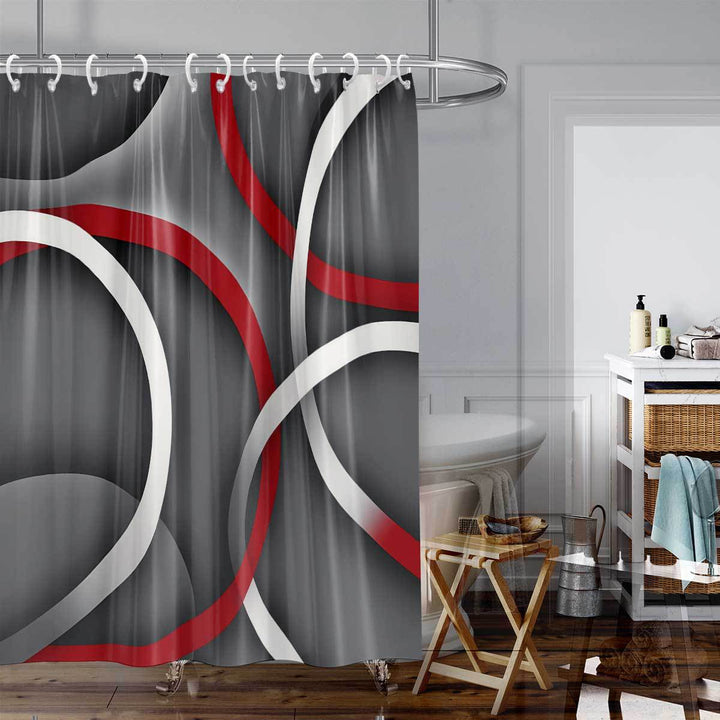 Kystinspirert kunstnerisk dusjforheng Skanto