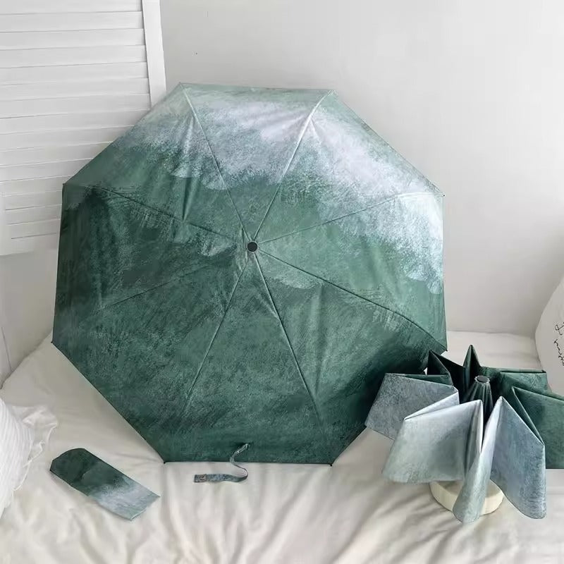 Dame Automatisk Faltregnparaply med elegant strukturdesign Skanto