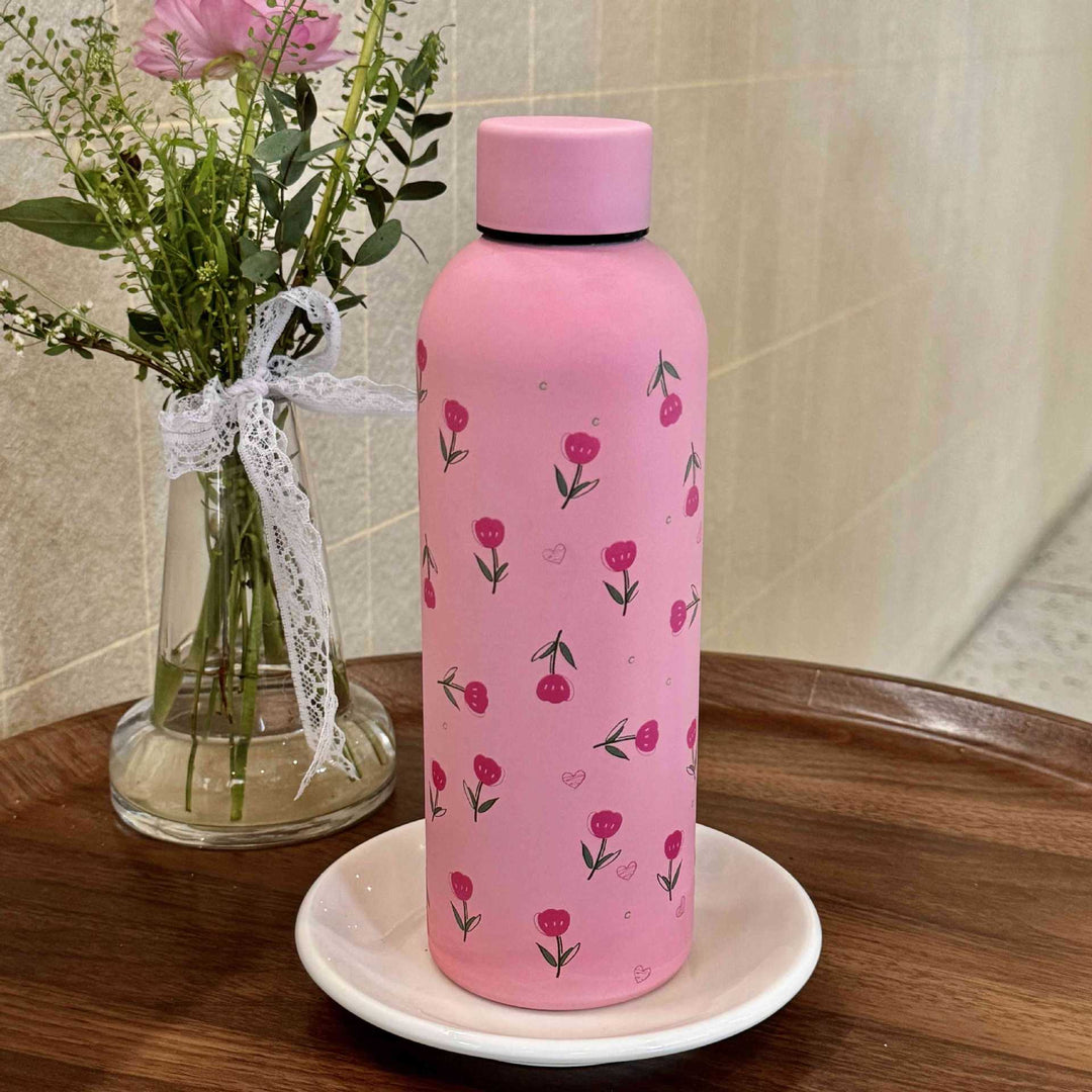 Damen Isoliertrinkflasche mit elegantem Blumendesign Skanto