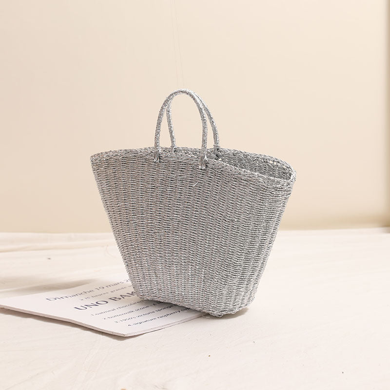 Elegant Woven Basket Bag with Sturdy Handles Skanto