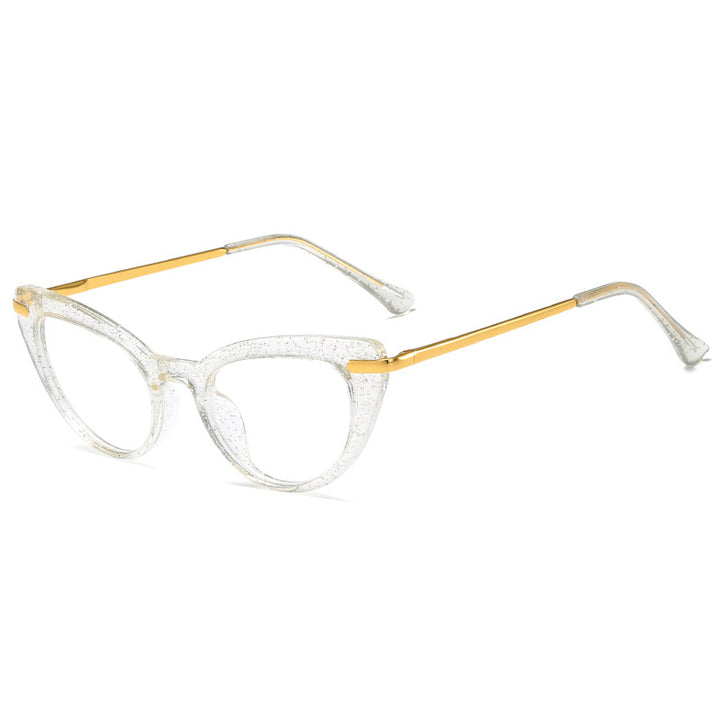 Dame Cat-Eye solbriller med glitrende metalramme Skanto