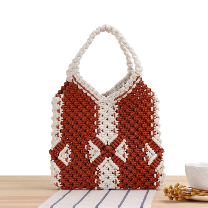 Hand-knotted tote bags in modern Scandinavian style Skanto