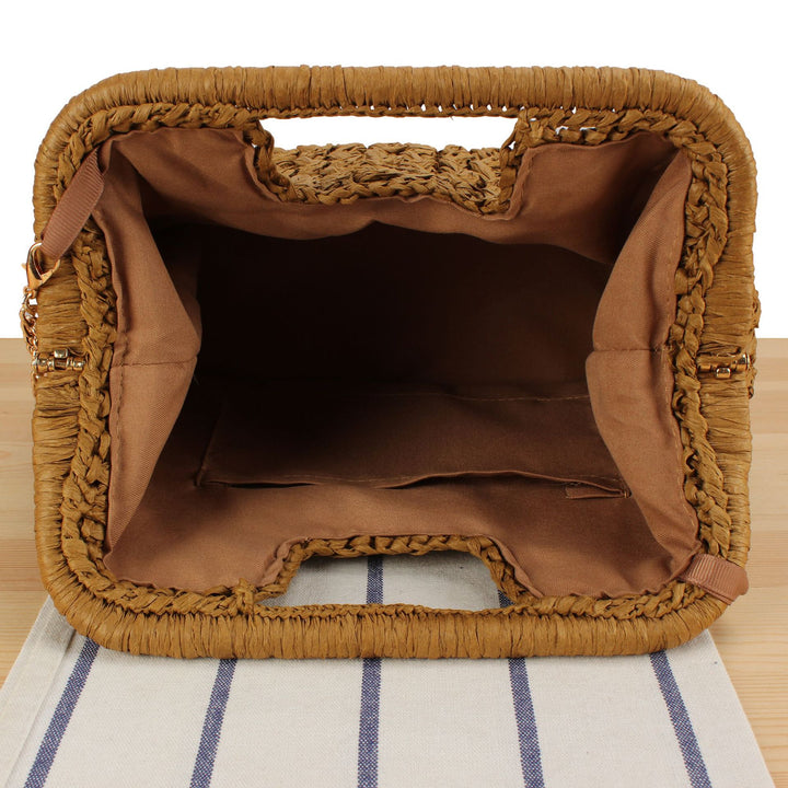 HAND-WOVEN BASKET WEAVE BAG SKANTO