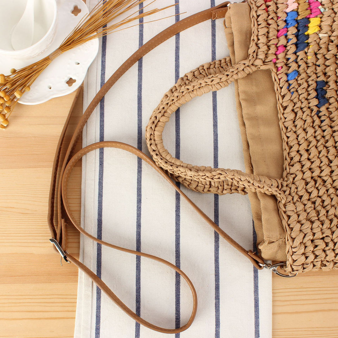 Handbag made of handmade natural material with colorful accent Skanto