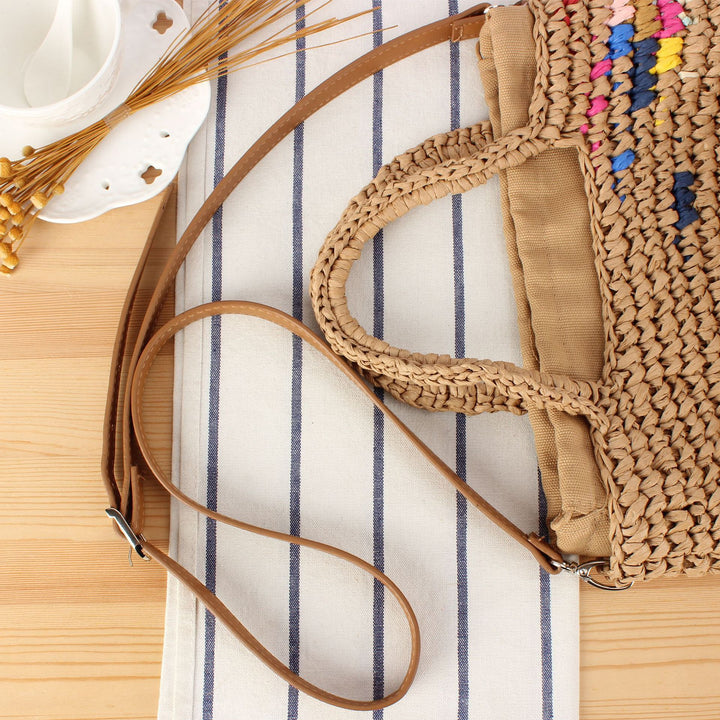 Handbag made of handmade natural material with colorful accent Skanto