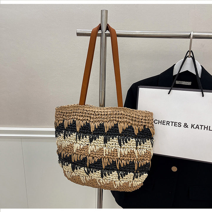 Stor, Håndlaget bastveske med designer-detaljer Skanto