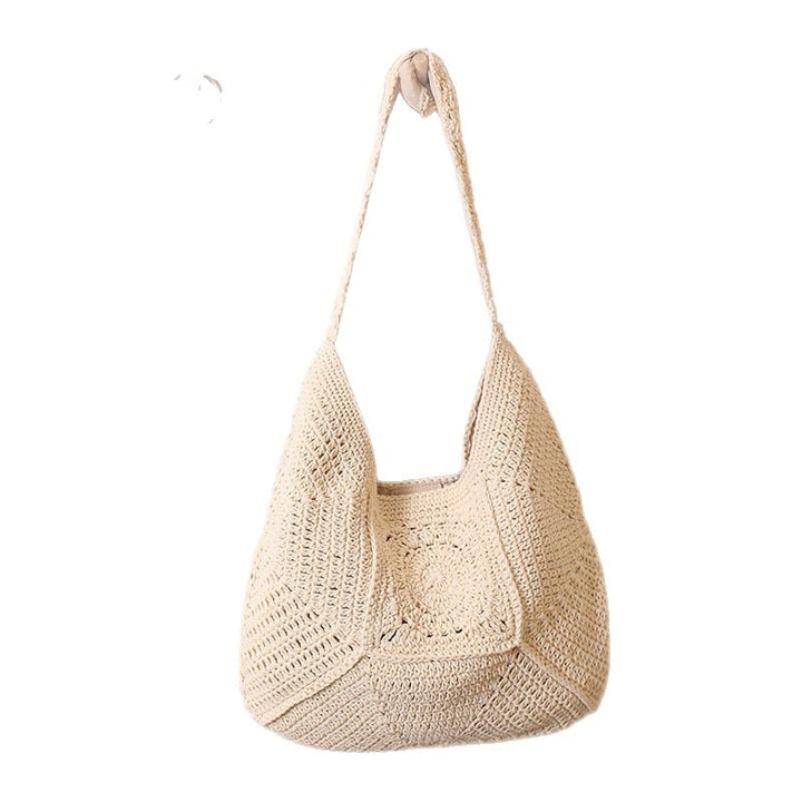 Hand-knotted tote bag in modern macrame style Skanto