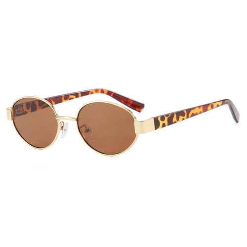 Women's fashionable sunglasses with exclusive leopard print and elegant metal frame Skanto