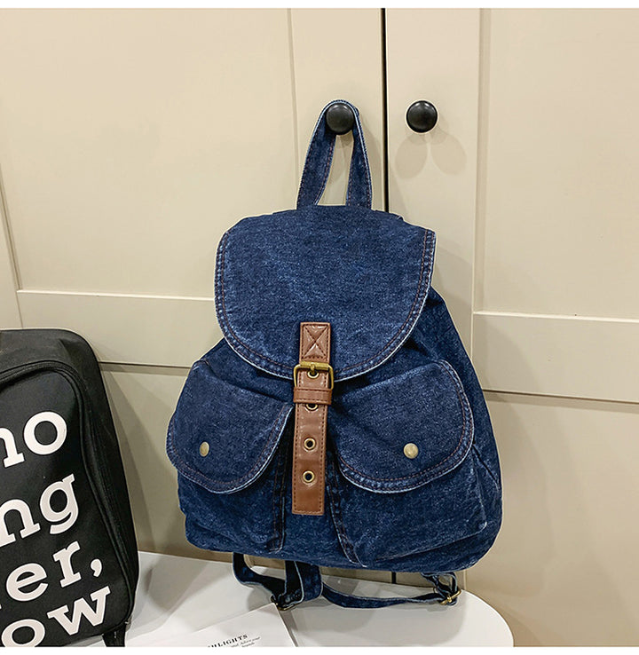 Klassisk Denim Skole Ryggsekk