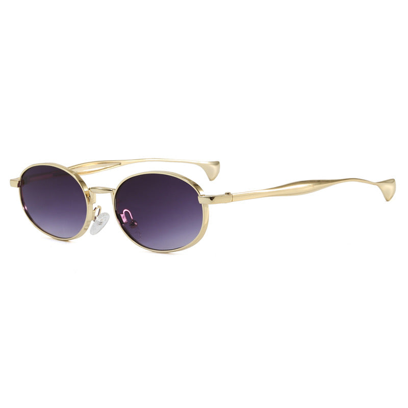 Women's robust round sunglasses with mirrored lenses Skanto