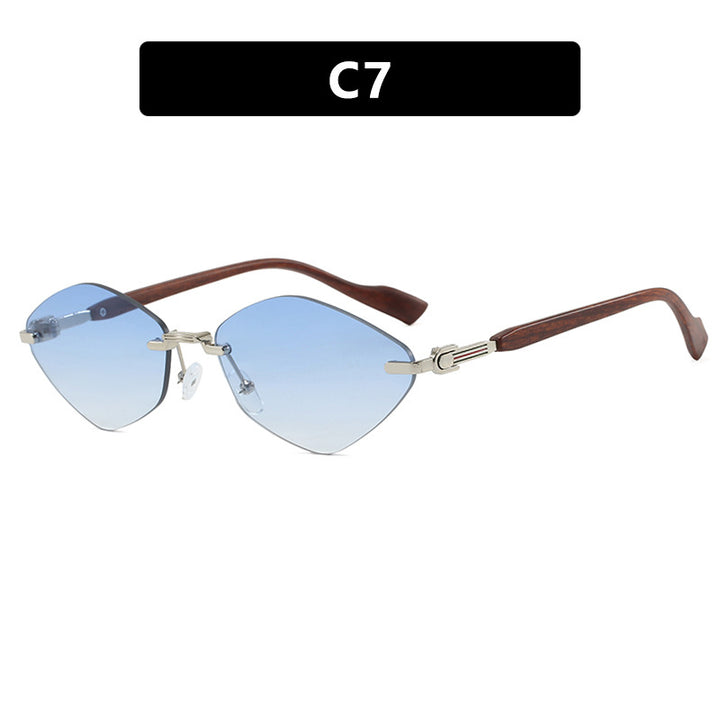Women's geometric sunglasses with luxurious wood arms and polarized lenses Skanto