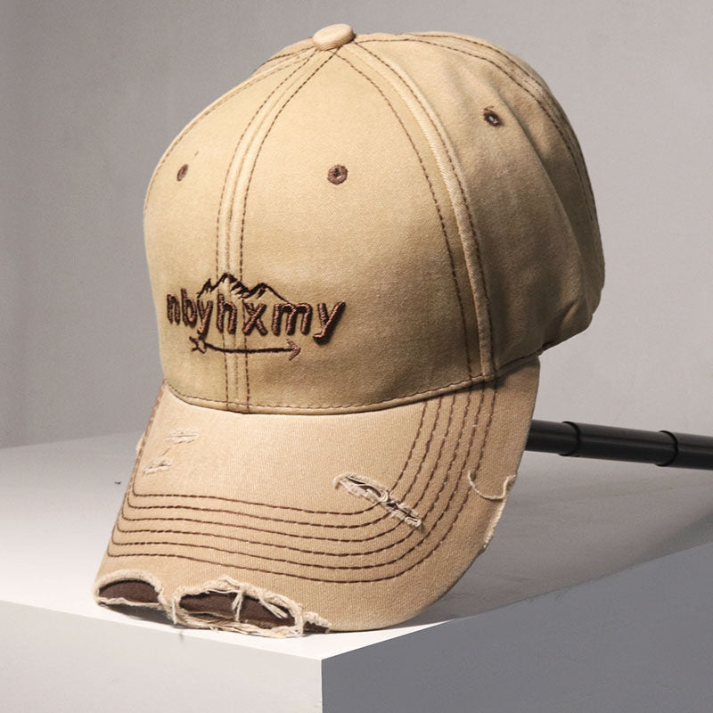 Herre Vintage Slitt Denim Baseball Caps Skanto