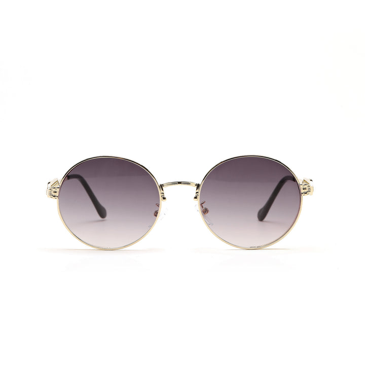 Dame rund Vintage-solbrille med eksklusiv metallramme Skanto