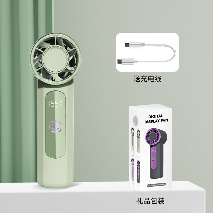 Unisex Bærbar Håndholdt Digital Skjerm Vifte Skanto