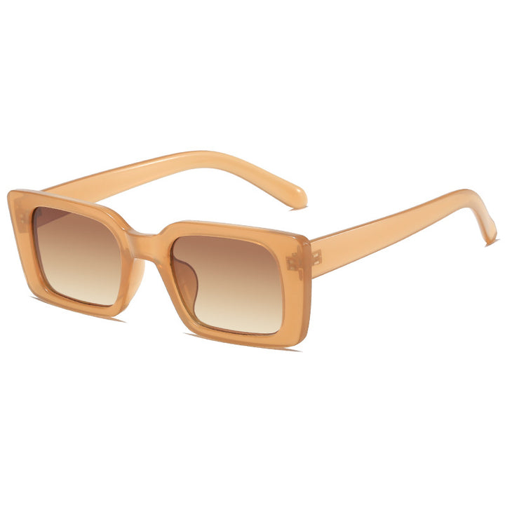 Women's fashionable square sunglasses with wide, glossy frame Skanto