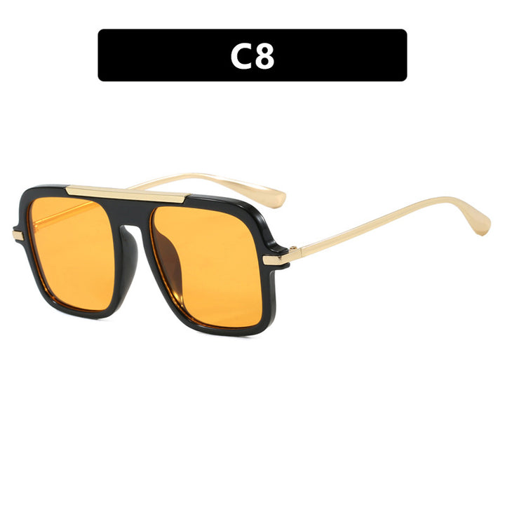 Dame kvadratisk solbrille med luksuriøs metallramme og robuste glass Skanto