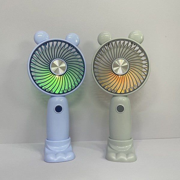Unisex Bærbar Håndvifte med LED-belysning og kreativt design Skanto